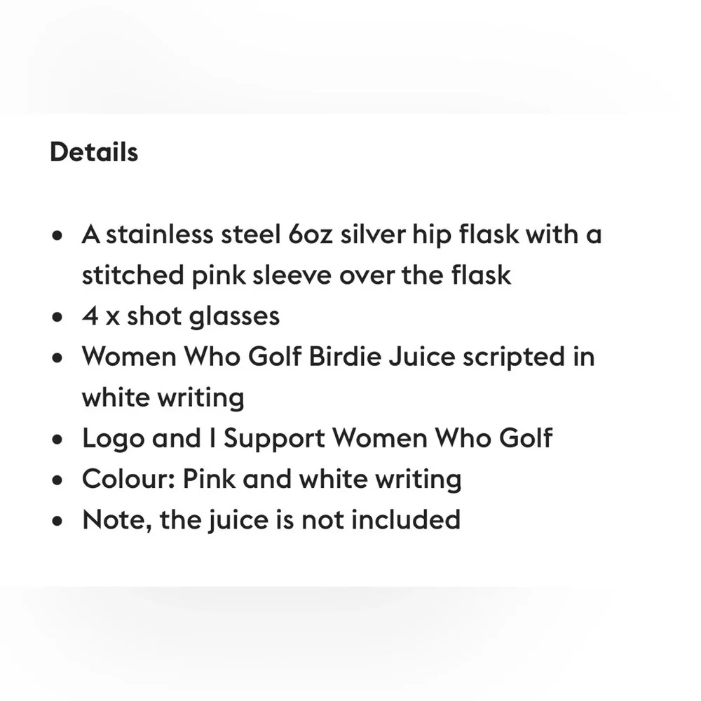 Pink 'I Support Women Who Golf' Flask Set